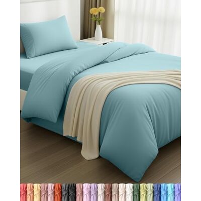 Utopia Bedding Conjunto de roupa de cama de solteiro de 3 peças, capa de edredão, lençol de baixo com fronha de almofada, microfibra escovada suave (azul spa) Sabana Bajera 90x190 y Funda Almohada (50x75cm) Funda Nordica 135x200 Microfibra cepillada Sua Utopia Bedding Conjunto de roupa de cama de solteiro de 3 peças, capa de edredão, lençol de baixo com fronha de almofada, microfibra escovada suave (azul spa) Sabana Bajera 90x190 y Funda Almohada (50x75cm) Funda Nordica 135x200 Microfibra cepillada Sua