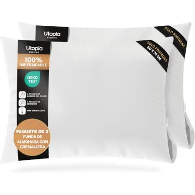 Utopia Bedding - Waterproof Zippered Pillow Protectors - 50 x 70 cm - Standard - Protetores de almofadas Utopia Bedding - Waterproof Zippered Pillow Protectors - 50 x 70 cm - Standard - Protetores de almofadas