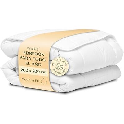 Wendre Edredão, cama de 105 cm, 200 x 200 cm, nórdico respirável 300 GSM, macio e hipoalergénico, certificado Oeko-Tex Wendre Edredão, cama de 105 cm, 200 x 200 cm, nórdico respirável 300 GSM, macio e hipoalergénico, certificado Oeko-Tex