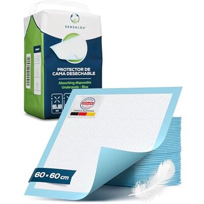 Sensalou Ssalou 50 x Embaladores descartáveis, 60 x 60 cm, protetores de cama Sensalou Ssalou 50 x Embaladores descartáveis, 60 x 60 cm, protetores de cama