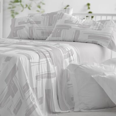Blanco Jogo de lençóis Cama de 180 cm. (+Medidas Disponíveis) Design 142 Cor Cinza (180x190/200 cm.) Blanco Jogo de lençóis Cama de 180 cm. (+Medidas Disponíveis) Design 142 Cor Cinza (180x190/200 cm.)