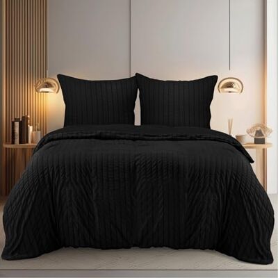 Utopia Bedding Seersucker Edredão Nórdico para Cama 50 Conjunto de Edredão de Microfibra Seersucker 220x240 cm e 2 Fronhas de Almofada 65x65 cm (Preto) Utopia Bedding Seersucker Edredão Nórdico para Cama 50 Conjunto de Edredão de Microfibra Seersucker 220x240 cm e 2 Fronhas de Almofada 65x65 cm (Preto)