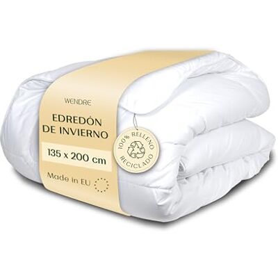 Wendre Edredão para Cama de 90 Inverno (135x200 cm) Edredão de Inverno com Enchimento Nórdico 300GSM, Extra Quente e Macio, Certificado Oeko-Tex Wendre Edredão para Cama de 90 Inverno (135x200 cm) Edredão de Inverno com Enchimento Nórdico 300GSM, Extra Quente e Macio, Certificado Oeko-Tex