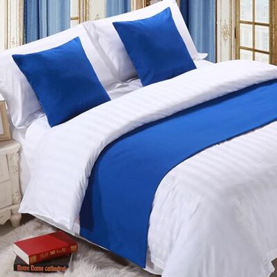 QRGMKL Corredor de cama premium para pé de cama, cachecol de cama de cor sólida colcha de linho de algodão decoração de casa protetor de cama de quarto azul, 2 fronhas (45 x 45 cm) QRGMKL Corredor de cama premium para pé de cama, cachecol de cama de cor sólida colcha de linho de algodão decoração de casa protetor de cama de quarto azul, 2 fronhas (45 x 45 cm)