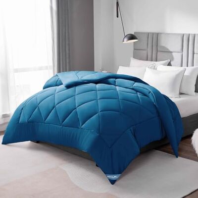 WAVVE Edredão Acolchoado 240x260 cm, Edredom Cama 180/200, Enchimento Nórdico 300 gr/m² em 100% Microfibra (260x240 cm, Verde Azulado) WAVVE Edredão Acolchoado 240x260 cm, Edredom Cama 180/200, Enchimento Nórdico 300 gr/m² em 100% Microfibra (260x240 cm, Verde Azulado)
