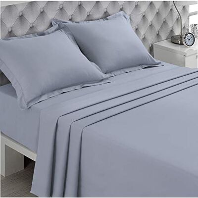 Vision Lençol Liso de 270 x 300 cm Cor: Cinza Pérola 100% algodão: 57 Fios Vision Lençol Liso de 270 x 300 cm Cor: Cinza Pérola 100% algodão: 57 Fios