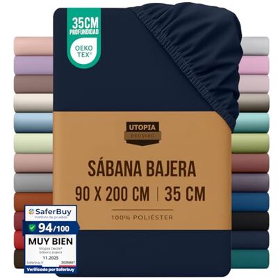 Utopia Bedding Lençol de baixo ajustável, profundo, microfibra escovada Utopia Bedding Lençol de baixo ajustável, profundo, microfibra escovada