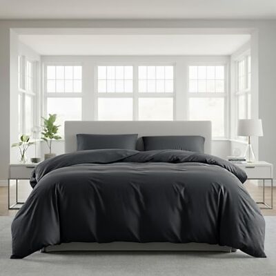 Lavea Conjunto de capa nórdica com cama 150, microfibra 220 x 240 cm + 2 fronhas 80 x 80 cm, suave, respirável, Oeko-Tex – antracite Lavea Conjunto de capa nórdica com cama 150, microfibra 220 x 240 cm + 2 fronhas 80 x 80 cm, suave, respirável, Oeko-Tex – antracite
