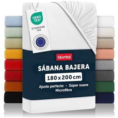 Blumtal Lençol-capa ajustável em microfibra, 180 x 200 x 30 cm, 1 º conjunto branco Blumtal Lençol-capa ajustável em microfibra, 180 x 200 x 30 cm, 1 º conjunto branco