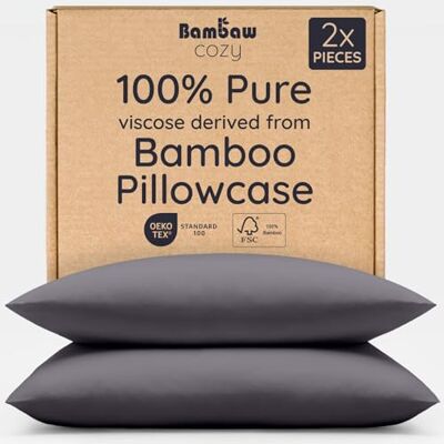 Bambaw Fronhas de Almofada 50 x 70 cm Bambu, Embalagem de 2, Lençol Frio Verão e Inverno, Lençóis Anti-ácaros e Anti-rugas, Lençóis de Bambu Frio e Suave, Fronha de Almofada 50 x 70 Hipoalergénico Bambaw Fronhas de Almofada 50 x 70 cm Bambu, Embalagem de 2, Lençol Frio Verão e Inverno, Lençóis Anti-ácaros e Anti-rugas, Lençóis de Bambu Frio e Suave, Fronha de Almofada 50 x 70 Hipoalergénico