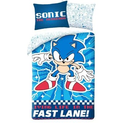 Halantex Sonic The Hedgehog Capa nórdica cama 90 140 x 200 fronha 70 x 90 Halantex Sonic The Hedgehog Capa nórdica cama 90 140 x 200 fronha 70 x 90