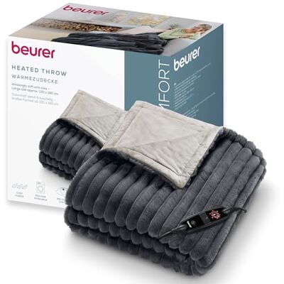 Beurer Stockholm Manta aquecedora, Manta térmica aconchegante de Material Superior Luxuoso com 6 Níveis de Temperatura, com Desligamento automático e Sistema de Segurança, Lavável à máquina a 30 °C Beurer Stockholm Manta aquecedora, Manta térmica aconchegante de Material Superior Luxuoso com 6 Níveis de Temperatura, com Desligamento automático e Sistema de Segurança, Lavável à máquina a 30 °C