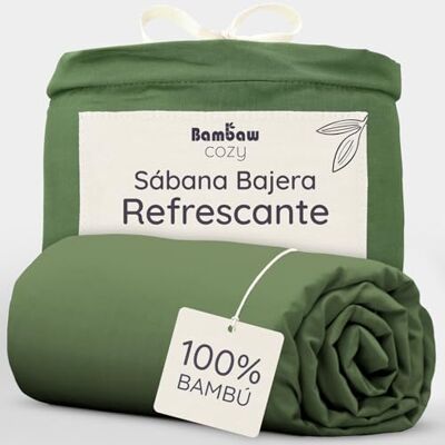 Bambaw Lençol de Baixo Bambu 90x200 cm, Bolso 35 cm, Lençóis de Baixo de Bambu para Cama 90, Lençóis 90x200 Antiácaros e Hipoalergênicos, Roupa de Cama de Bambu Refrescante, Certificado Oeko-Tex Bambaw Lençol de Baixo Bambu 90x200 cm, Bolso 35 cm, Lençóis de Baixo de Bambu para Cama 90, Lençóis 90x200 Antiácaros e Hipoalergênicos, Roupa de Cama de Bambu Refrescante, Certificado Oeko-Tex