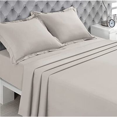 Vision – Lençol liso, 100% algodão, cor: bege, 270 x 300 cm, fibra natural, tecido firme – Certificado Oekotex Vision – Lençol liso, 100% algodão, cor: bege, 270 x 300 cm, fibra natural, tecido firme – Certificado Oekotex