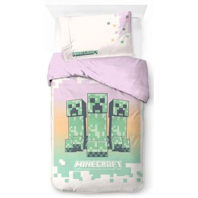 Jay Franco Conjunto de capa nórdica Minecraft Desert Creeper 100 % algodão, inclui fronha 50 x 70 cm Jay Franco Conjunto de capa nórdica Minecraft Desert Creeper 100 % algodão, inclui fronha 50 x 70 cm