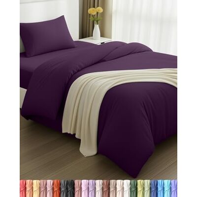 Utopia Bedding Edredão nórdico Cama 90, Lençol de baixo 90x190 e Fronha de almofada (50x75cm) Capa de edredão 135x200 Conjunto de cama de microfibra escovada suave (Púrpura) Utopia Bedding Edredão nórdico Cama 90, Lençol de baixo 90x190 e Fronha de almofada (50x75cm) Capa de edredão 135x200 Conjunto de cama de microfibra escovada suave (Púrpura)