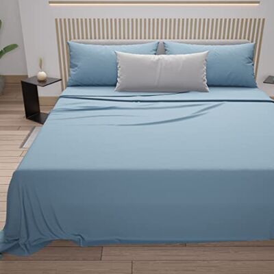 PETTI ARTIGIANI ITALIANI Conjunto de Lençol, Conjunto de Roupa de Cama 100% Algodão, 3 Peças 1pc Lençol de Baixo Ajustável 2pcs Fronha de Almofada 1pc Lençol de Cima, 100% Made in Italy, Azul Claro PETTI ARTIGIANI ITALIANI Conjunto de Lençol, Conjunto de Roupa de Cama 100% Algodão, 3 Peças 1pc Lençol de Baixo Ajustável 2pcs Fronha de Almofada 1pc Lençol de Cima, 100% Made in Italy, Azul Claro