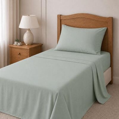 TRAMAS+ Lençóis 140 x 190/200 cm, 100 % algodão, conjunto de 3 peças, lençol de baixo ajustável, bancada, 1 fronha de almofada 155 x 45 cm, certificado Oeko Tex (Cama 135, verde Tiffany) TRAMAS+ Lençóis 140 x 190/200 cm, 100 % algodão, conjunto de 3 peças, lençol de baixo ajustável, bancada, 1 fronha de almofada 155 x 45 cm, certificado Oeko Tex (Cama 135, verde Tiffany)