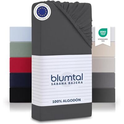 Blumtal Basics Lençol de Baixo Ajustável 100% Algodão Lençol de Baixo para colchão de até 25 cm de Altura, Antracite, CMA 160: 160 x 200cm Blumtal Basics Lençol de Baixo Ajustável 100% Algodão Lençol de Baixo para colchão de até 25 cm de Altura, Antracite, CMA 160: 160 x 200cm