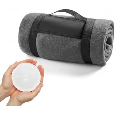 FUN FAN LINE Cobertor polar macio de sofá e viagem (130 x 160 cm) aquecedor de mãos reutilizável colcha térmica antipilling com pega de transporte, manta grossa inverno para exterior (cinzento) FUN FAN LINE Cobertor polar macio de sofá e viagem (130 x 160 cm) aquecedor de mãos reutilizável colcha térmica antipilling com pega de transporte, manta grossa inverno para exterior (cinzento)