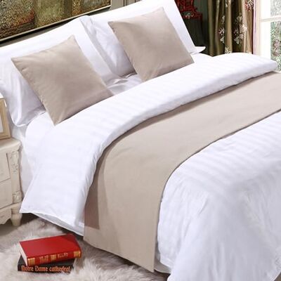 QRGMKL Corredor de Cama Premium para Pé de Cama, Bufanda de Cama de Cor Sólida Colcha de Linho de Algodão Decoração do Lar Protetor de Cama de Dormitório Bege Amarelo 210X50cm para Cama de 1,5m QRGMKL Corredor de Cama Premium para Pé de Cama, Bufanda de Cama de Cor Sólida Colcha de Linho de Algodão Decoração do Lar Protetor de Cama de Dormitório Bege Amarelo 210X50cm para Cama de 1,5m