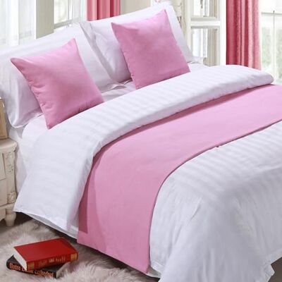 QRGMKL Corredor de cama premium para pé de cama, cachecol de cama de cor sólida colcha de linho de algodão decoração de casa protetor de cama de quarto rosa, 240 x 50 cm for 1,8 m Bed QRGMKL Corredor de cama premium para pé de cama, cachecol de cama de cor sólida colcha de linho de algodão decoração de casa protetor de cama de quarto rosa, 240 x 50 cm for 1,8 m Bed