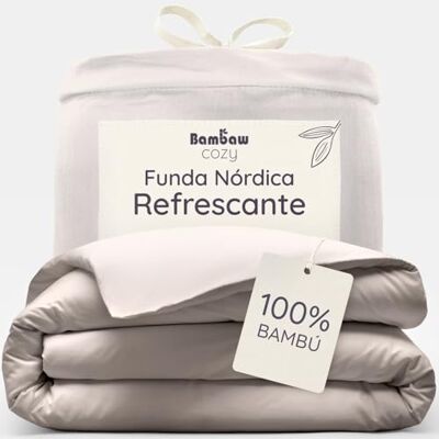 Bambaw Capa nórdica de bambu 200 x 200 cm, para cama de 140 cm, lençóis frescos anti-suor, lençóis frios, verão e inverno, reguladores, capa de edredão respirável muito macia (areia) Bambaw Capa nórdica de bambu 200 x 200 cm, para cama de 140 cm, lençóis frescos anti-suor, lençóis frios, verão e inverno, reguladores, capa de edredão respirável muito macia (areia)