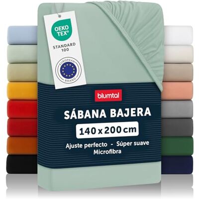 Blumtal - Spannbettlaken 140x200 - Verde - Fitted sheet Blumtal - Spannbettlaken 140x200 - Verde - Fitted sheet