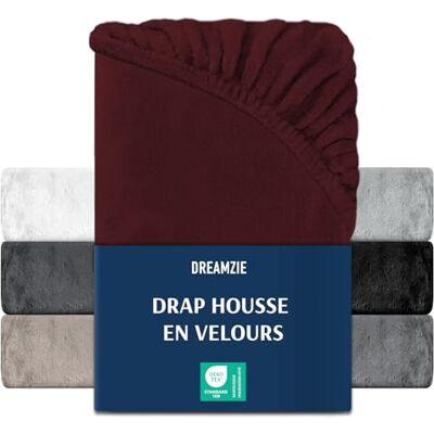 Dreamzie Lençol-capa 90 100 x 200, bordô, lençóis de baixo para cama de 90 a 100 x 200 cm, Oeko Tex Dreamzie Lençol-capa 90 100 x 200, bordô, lençóis de baixo para cama de 90 a 100 x 200 cm, Oeko Tex