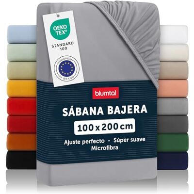Blumtal Basics Lençol de Baixo Ajustável de Microfibra Escovada Lençol de Baixo para colchão de 25-27 cm de Altura, Cama 100: 100 x 200 x 30cm, Cinza Blumtal Basics Lençol de Baixo Ajustável de Microfibra Escovada Lençol de Baixo para colchão de 25-27 cm de Altura, Cama 100: 100 x 200 x 30cm, Cinza