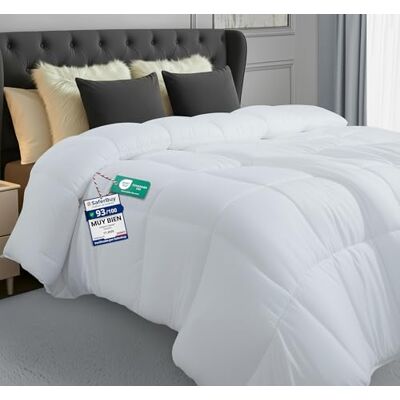 Utopia Bedding Edredão leve 220x230 cm, Edredom cama 135/150, Fibra oca siliconada de microfibra nórdica com abas nos cantos (branco) Utopia Bedding Edredão leve 220x230 cm, Edredom cama 135/150, Fibra oca siliconada de microfibra nórdica com abas nos cantos (branco)