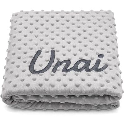 various Cobertor de bebé personalizado com o nome bordado, manta de copito (cinzento) various Cobertor de bebé personalizado com o nome bordado, manta de copito (cinzento)