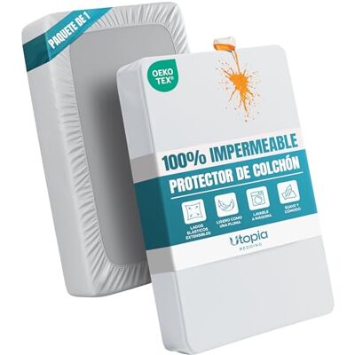 Utopia Bedding Impermeável protetor colchão 90 x 200 cm cobertura colchão corte ajustado Utopia Bedding Impermeável protetor colchão 90 x 200 cm cobertura colchão corte ajustado