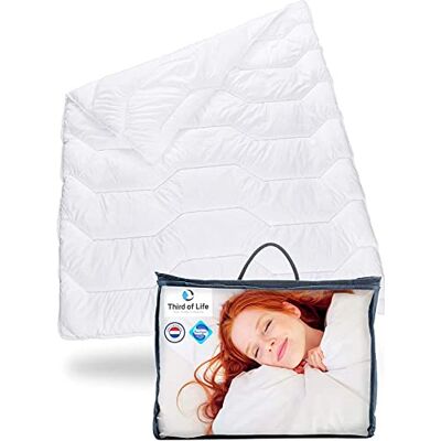 Third of Life Edredão de verão 100 x 135 cm, branco colcha leve com controlo da humidade e alta respirabilidade, higiene ideal para pessoas alérgicas, nórdico para crianças e bebés Third of Life Edredão de verão 100 x 135 cm, branco colcha leve com controlo da humidade e alta respirabilidade, higiene ideal para pessoas alérgicas, nórdico para crianças e bebés
