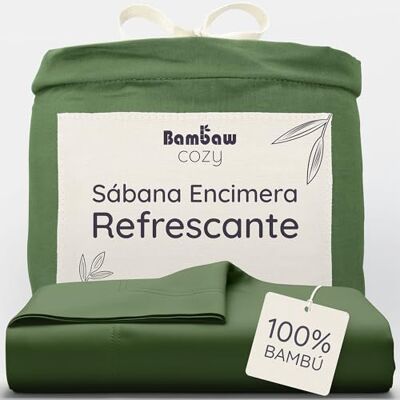 Bambaw Lençol de Cima Bambu Cama 180/200 cm, 270x290 cm, Lençóis de Bambu Hipoalergênicos e Antialérgicos, Roupa de Cama Verão e Inverno, Lençóis Térmicos Reguladores (Oliva) Bambaw Lençol de Cima Bambu Cama 180/200 cm, 270x290 cm, Lençóis de Bambu Hipoalergênicos e Antialérgicos, Roupa de Cama Verão e Inverno, Lençóis Térmicos Reguladores (Oliva)