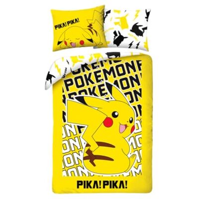 Halantex POKEMON Pikachu GZRD A-GZRD A Conjunto de cama capa nórdica 140 x 200 cm + fronha de almofada 70 x 90 cm, reversível, 100% poliéster, cor amarelo Halantex POKEMON Pikachu GZRD A-GZRD A Conjunto de cama capa nórdica 140 x 200 cm + fronha de almofada 70 x 90 cm, reversível, 100% poliéster, cor amarelo