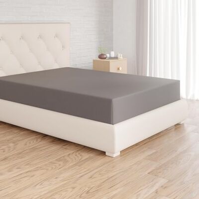 Amazon Basics Lençol de baixo ajustável, 90 x 200 cm, 100% algodão, cinzento-escuro Amazon Basics Lençol de baixo ajustável, 90 x 200 cm, 100% algodão, cinzento-escuro