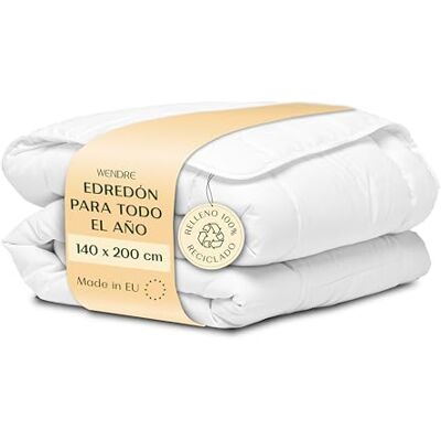 Wendre Edredão para Cama 90 (140x200 cm) Nórdico Transpirável 300GSM, Macio e Hipoalergénico, Certificado Oeko-Tex Wendre Edredão para Cama 90 (140x200 cm) Nórdico Transpirável 300GSM, Macio e Hipoalergénico, Certificado Oeko-Tex