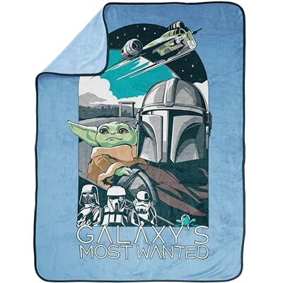 Jay Franco Kids Star Wars manta de pelúcia 130 x 150 cm manta de pelúcia macia e aconchegante para decorar o quarto e o sofá, produto com licença oficial, azul Jay Franco Kids Star Wars manta de pelúcia 130 x 150 cm manta de pelúcia macia e aconchegante para decorar o quarto e o sofá, produto com licença oficial, azul