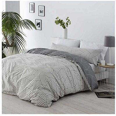 COTTON ARTean Capa nórdica para cama de 200 salinas cinzento microfibra botões COTTON ARTean Capa nórdica para cama de 200 salinas cinzento microfibra botões