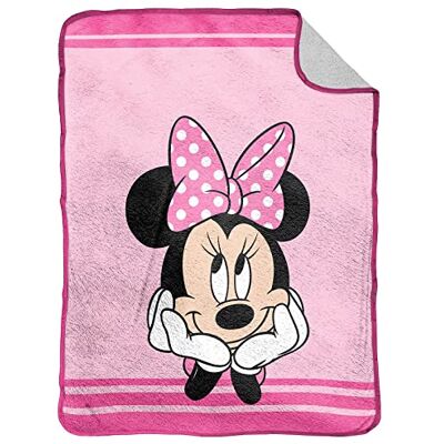 Jay Franco Disney Minnie Mouse todo laço de cera manta macia de lã Sherpa para crianças 130 x 150 cm Jay Franco Disney Minnie Mouse todo laço de cera manta macia de lã Sherpa para crianças 130 x 150 cm