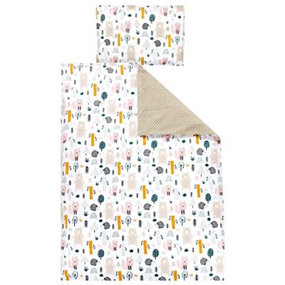 TupTam Conjunto de roupa de cama para crianças, 2 peças, floresta de animais, 135 x 100 cm TupTam Conjunto de roupa de cama para crianças, 2 peças, floresta de animais, 135 x 100 cm