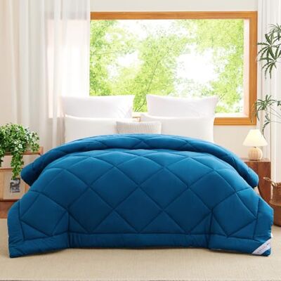 WAVVE Edredão Acolchoado 220x240 cm, Edredom Cama 135/150 / 160, Enchimento Nórdico 300 gr/m² em 100% Microfibra (240x220 cm, Verde Azulado) WAVVE Edredão Acolchoado 220x240 cm, Edredom Cama 135/150 / 160, Enchimento Nórdico 300 gr/m² em 100% Microfibra (240x220 cm, Verde Azulado)