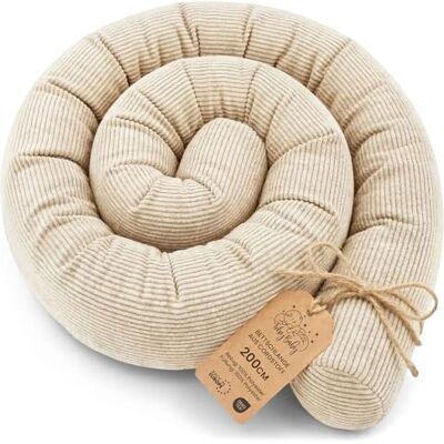 Totsy Baby Almofada para dormir de lado, almofada para o corpo de cobra 200 cm veludo almofada cervical rolo lavável almofadas grandes almofada para o corpo certificado Oeko-Tex Beige C Totsy Baby Almofada para dormir de lado, almofada para o corpo de cobra 200 cm veludo almofada cervical rolo lavável almofadas grandes almofada para o corpo certificado Oeko-Tex Beige C