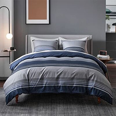 Bedsure Roupa de Cama de 135 x 200 cm, Conjunto de Capa Nórdica de 2 Peças, Conjunto de Roupa de Cama Azul de 135 x 200 cm, Microfibra com Fronha de Almofada de 80 x 80 cm, Certificado Öko-Tex Bedsure Roupa de Cama de 135 x 200 cm, Conjunto de Capa Nórdica de 2 Peças, Conjunto de Roupa de Cama Azul de 135 x 200 cm, Microfibra com Fronha de Almofada de 80 x 80 cm, Certificado Öko-Tex