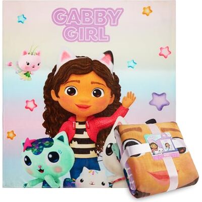 DREAMWORKS GABBY'S DOLLHOUSE Gabby's Dollhouse Manta polar suave, manta de inverno, 150 x 130 cm presentes para meninas DREAMWORKS GABBY'S DOLLHOUSE Gabby's Dollhouse Manta polar suave, manta de inverno, 150 x 130 cm presentes para meninas