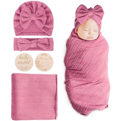 DRESHOW Manta de Bebé Recém-nascido Manta de Envolver Cobertor Manta Envolvente para Swaddle Bebés 0-3 Meses, Tamanho único DRESHOW Manta de Bebé Recém-nascido Manta de Envolver Cobertor Manta Envolvente para Swaddle Bebés 0-3 Meses, Tamanho único