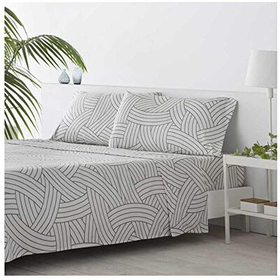 COTTON ARTean Conjunto de lençóis 160x190/200 Salinas cinza Microfibra escovada. 4 peças: Lençol de cima, 2 fronhas de almofada, Lençol de baixo ajustável COTTON ARTean Conjunto de lençóis 160x190/200 Salinas cinza Microfibra escovada. 4 peças: Lençol de cima, 2 fronhas de almofada, Lençol de baixo ajustável