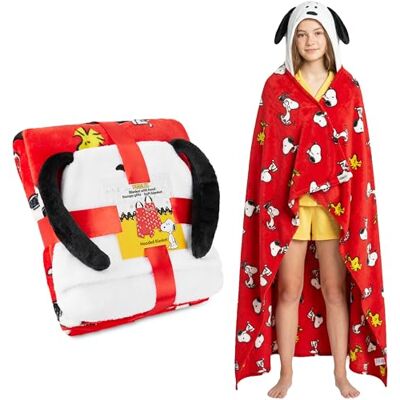 Get Trend Peanuts Snoopy Manta com capuz para mulher, crianças e adolescentes, 130 x 150 cm, manta polar quente e aconchegante para sofá, cama, presentes para ela (vermelho peanuts) Get Trend Peanuts Snoopy Manta com capuz para mulher, crianças e adolescentes, 130 x 150 cm, manta polar quente e aconchegante para sofá, cama, presentes para ela (vermelho peanuts)