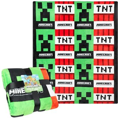 Minecraft Cobertor polar Creeper TNT decoração de quarto, colcha para sofá, cama ou viagem, manta macia, 130 x 150 cm, presente Gamer Minecraft Cobertor polar Creeper TNT decoração de quarto, colcha para sofá, cama ou viagem, manta macia, 130 x 150 cm, presente Gamer